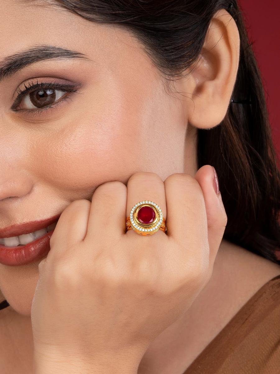 Crimson Royalty Bold Stone Ring