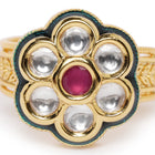 Kundan Stud Ring | Elegant Fashion Jewellery by Peora