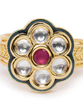Kundan Stud Ring | Elegant Fashion Jewellery by Peora