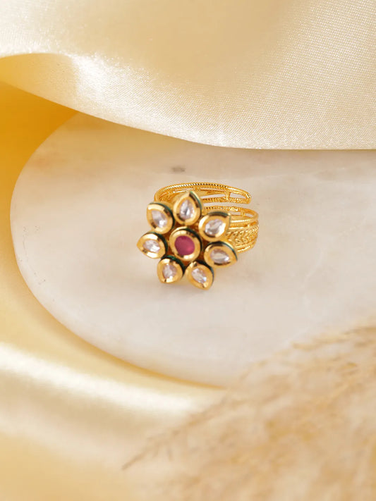 Royal Look Crystal Ring | Elegant Fashion Jewellery by Peora