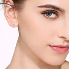 Silver Veil Stud Earrings – Elegant Silver Jewelry by Peora


