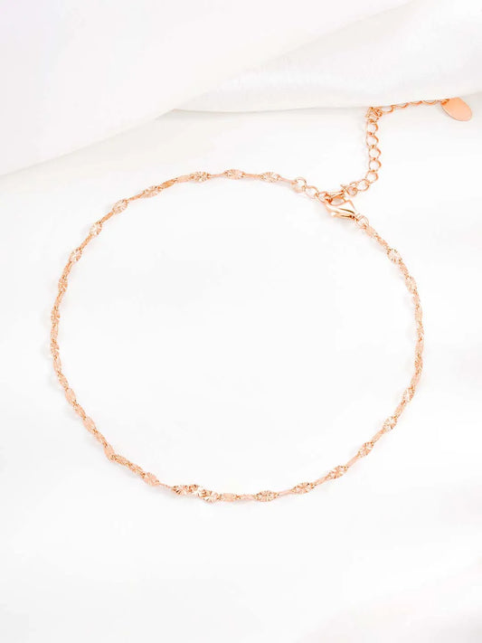 Sparkling Rosy Anklet by Peora | Radiant Elegance for Every Step