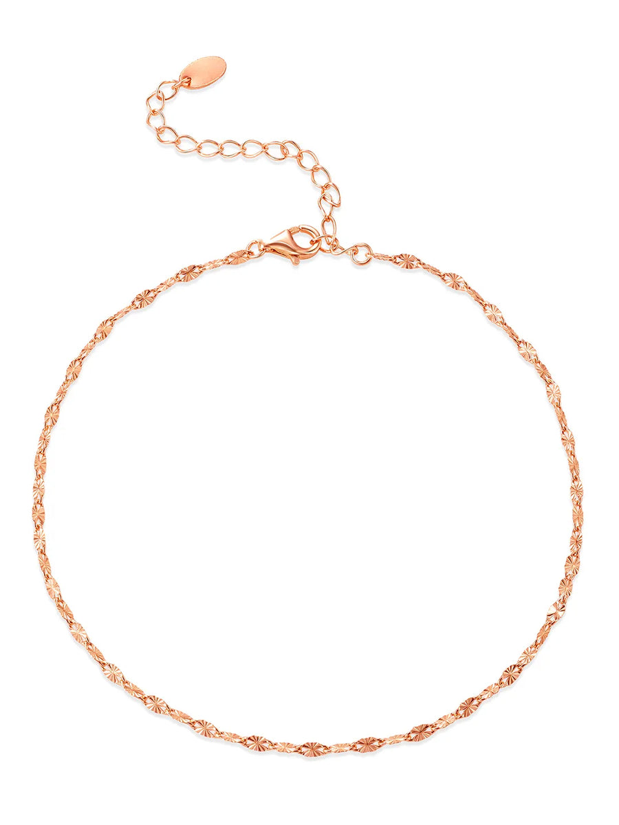 Sparkling Rosy Anklet by Peora | Radiant Elegance for Every Step
