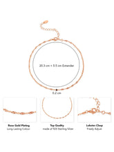 Sparkling Rosy Anklet by Peora | Radiant Elegance for Every Step