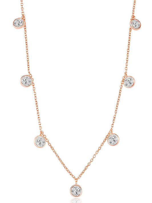 Modern Elegance Chain Pendant Necklace - Rose Gold