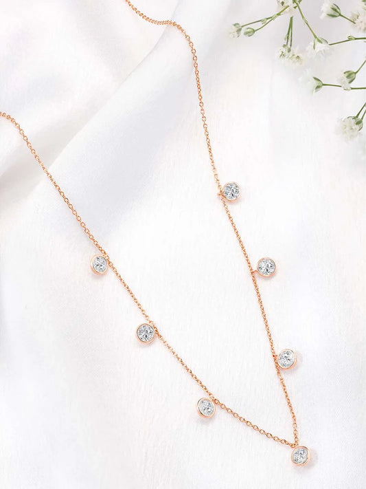 Modern Elegance Chain Pendant Necklace - Rose Gold