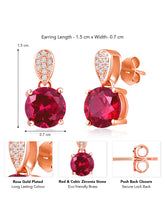 Lustrous Pink & White CZ Studs