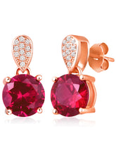 Lustrous Pink & White CZ Studs