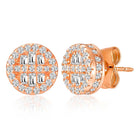 Shimmering Gilded Stud Earrings - Rose Gold