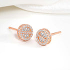 Shimmering Gilded Stud Earrings - Rose Gold