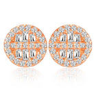 Shimmering Gilded Stud Earrings - Rose Gold