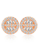 Shimmering Gilded Stud Earrings - Rose Gold