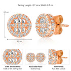 Shimmering Gilded Stud Earrings - Rose Gold