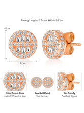 Shimmering Gilded Stud Earrings - Rose Gold