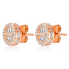 Shimmering Gilded Stud Earrings - Rose Gold