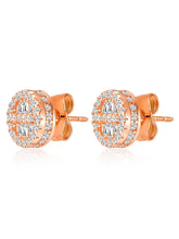 Shimmering Gilded Stud Earrings - Rose Gold