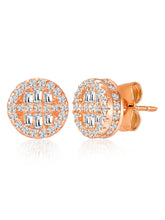 Shimmering Gilded Stud Earrings - Rose Gold