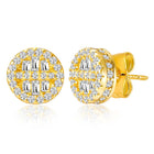 Shimmering Gilded Stud Earrings - Gold