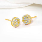 Shimmering Gilded Stud Earrings - Gold