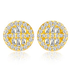 Shimmering Gilded Stud Earrings - Gold