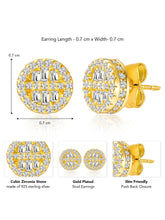 Shimmering Gilded Stud Earrings - Gold