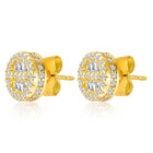 Shimmering Gilded Stud Earrings - Gold