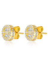 Shimmering Gilded Stud Earrings - Gold