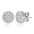 Shimmering Gilded Stud Earrings - Silver