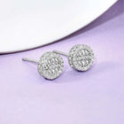 Shimmering Gilded Stud Earrings - Silver