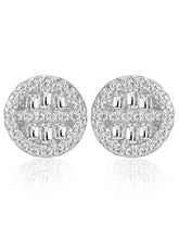 Shimmering Gilded Stud Earrings - Silver