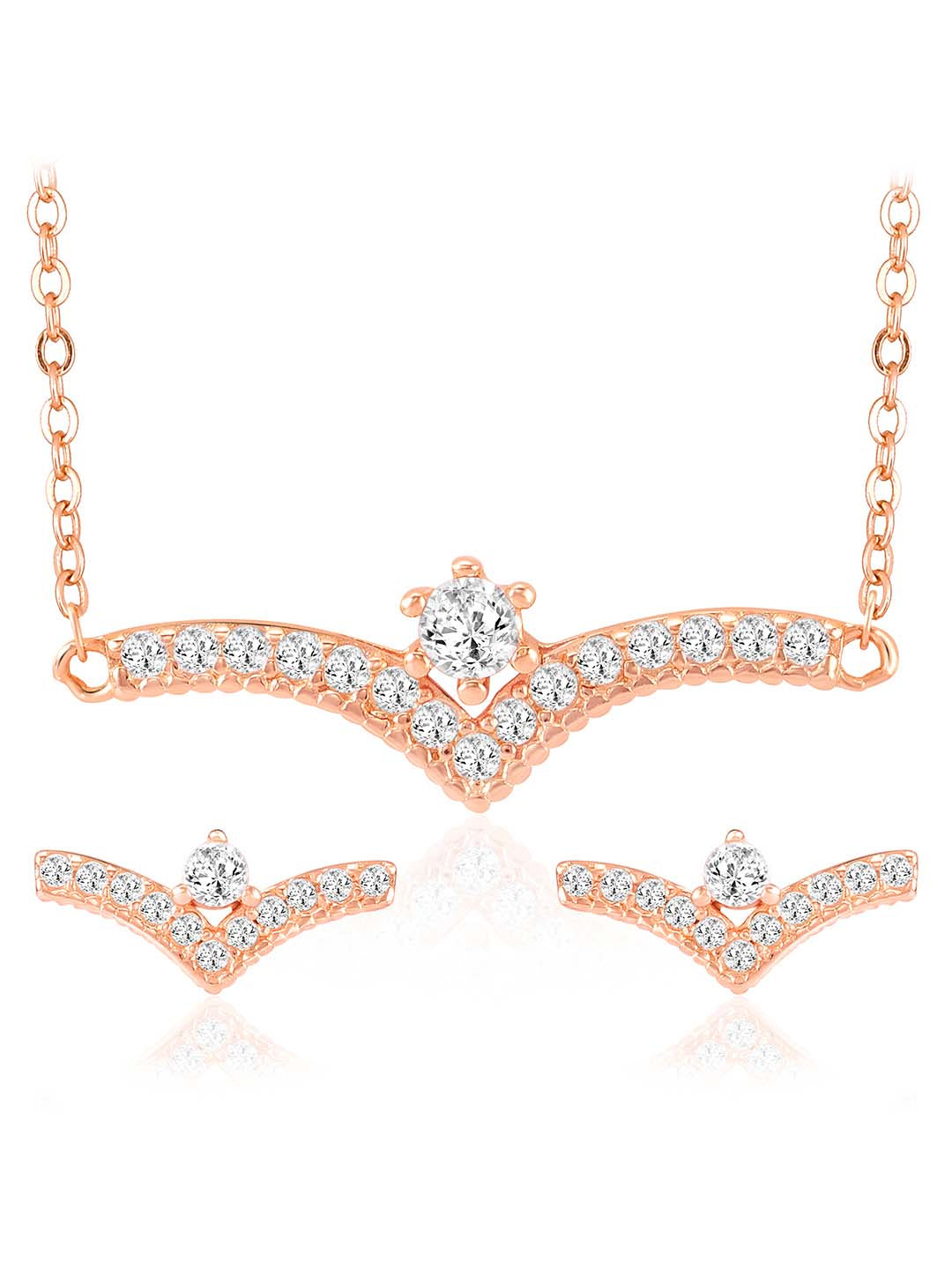 Timeless Elegance Rose Gold CZ Pendant Set