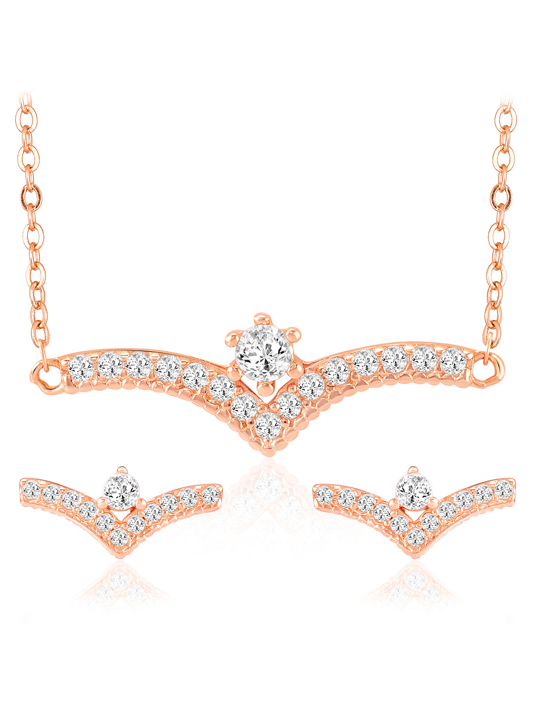 Timeless Elegance Rose Gold CZ Pendant Set