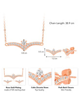 Timeless Elegance Rose Gold CZ Pendant Set