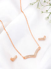 Radiant Charm Rose Gold CZ Pendant Set