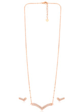 Radiant Charm Rose Gold CZ Pendant Set