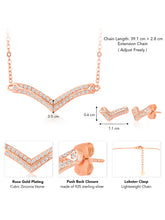 Radiant Charm Rose Gold CZ Pendant Set