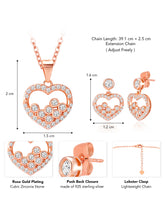 Romantic Radiance Rose Gold CZ Pendant Set