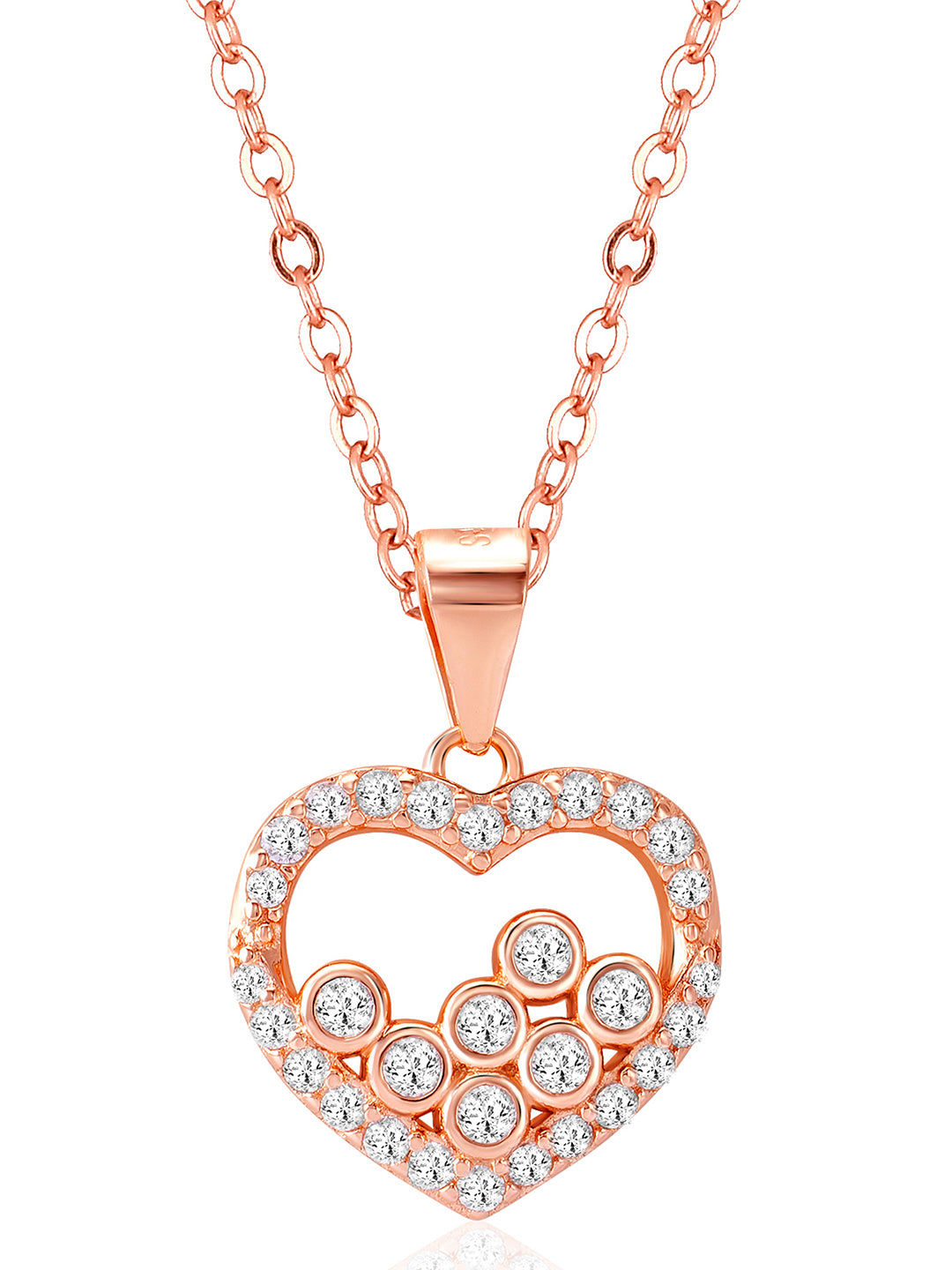 Romantic Radiance Rose Gold CZ Pendant Set