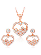 Romantic Radiance Rose Gold CZ Pendant Set