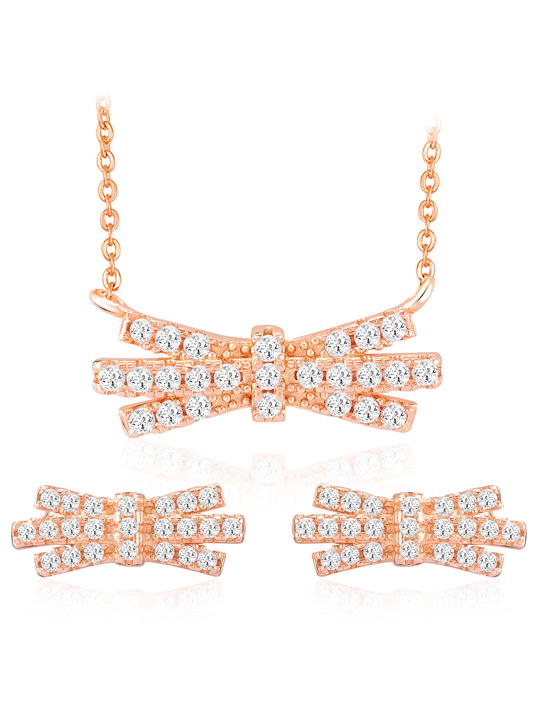 Chic & Modern Rose Gold CZ Pendant Set