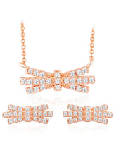 Chic & Modern Rose Gold CZ Pendant Set