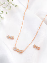 Chic & Modern Rose Gold CZ Pendant Set