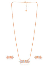 Chic & Modern Rose Gold CZ Pendant Set