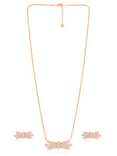 Chic & Modern Rose Gold CZ Pendant Set