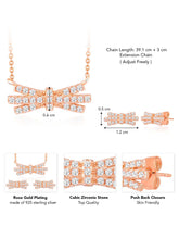 Chic & Modern Rose Gold CZ Pendant Set