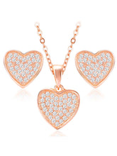 Loving Grace Rose Gold CZ Pendant Set