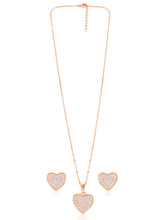 Loving Grace Rose Gold CZ Pendant Set