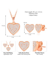 Loving Grace Rose Gold CZ Pendant Set