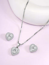 Romantic Glow Silver CZ Pendant Set