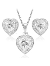 Romantic Glow Silver CZ Pendant Set